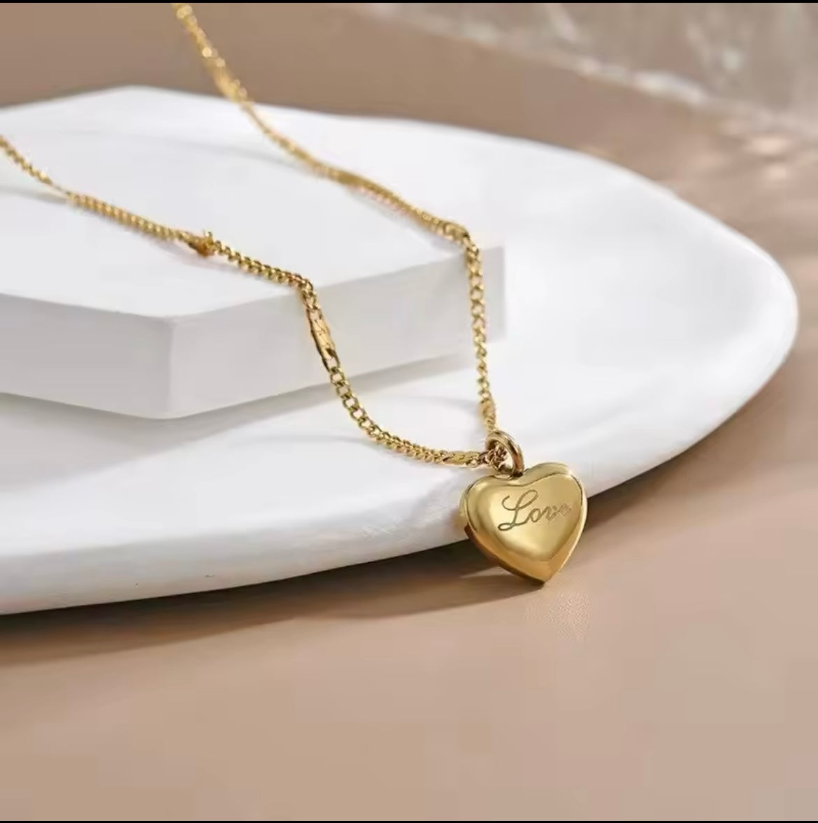 Golden Love Heart Necklace